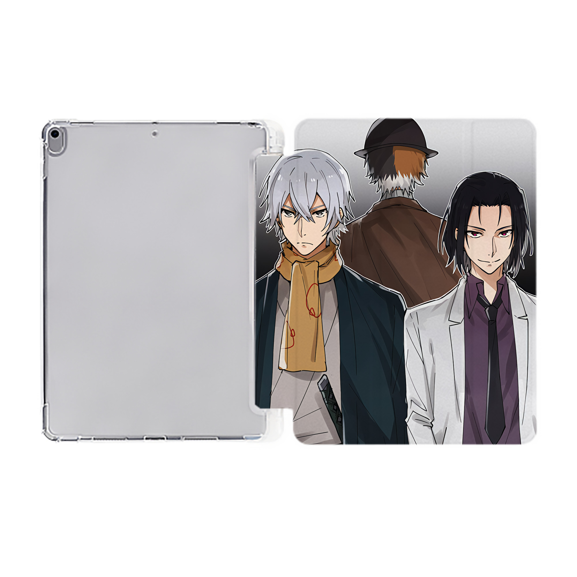 （画像用） 文豪ストレイドッグス Bungo Stray Dogs IPad ケース ペン収納付き 三つ折りスタンド PUレザー×シリコン 対応機種9.5/10.5/10.9インチ